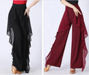 Dance Wide Leg Pants Women's High Waist Pants Lotus Leaf Side Wild Dangling Feel Training Pants 2022 New Dance Female pants