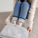 Women Thermal Skinny Jeans Mom Winter Warm Plush Stretch Jeans Lady Fleece Snow Denim Pants Student Pencil Straight Leg Trousers