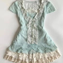 Lace Dress 2-piece Sweet Vintage Slim T shirt High Waist Elegant Mini Skirt Summer Korea Womens Dresses Y2k Party Dress Clothes
