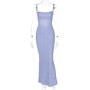 Vestido Longo Feminino Elegante com Alças Finas e Costas Abertas - Festa Y2K