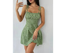Vestido Curto Feminino Floral com Alças Finas - Sundress Praia Verão 2025