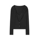 Cardigan Feminino de Renda com Botões e Manga Longa - Cropped Vintage Tricô Suave Casual