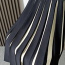 Elegant High Waist Panel Versatile Pleated Skirt Spring and Autumn Retro Fashion Stripe Mini Knitted Skirt Women's Mixed Color