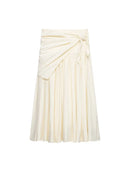 Women MIDI Skirts 2026 Fashion Solid Wrap Drawstring Bow High Waist Pleated Female Elegant Street Skirt Clothes