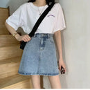Saia Jeans Feminina Mini com Cintura Alta - Sexy Y2K Verão