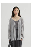 Women's Cardigan New V-neck Long Sleeved Female Shirt Female Jumpers Sun Protection Woman Top Spring Summer Knitted Cardigan