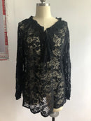 2026 Women's Fashion Solid Color Lace Long Sleeve Shirt Loose Slim Fit Versatile Elegant Office Commute Casual Pullover Blouse