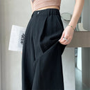 Cotton and Linen Women's Wide Leg Full Pants High Waist Summer Female Elegant Minimalism Straight Loose Trousers 2026 Autumn