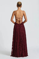 Vestido Longo Feminino Maxi com Alças Finas e Amarrão - Sexy Ombro Frio Festa Clube