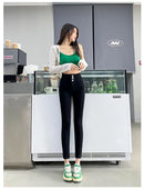 New Women's High Waist Stretch Jeans Blue Black Gray Fashionable and Versatile Multi-button Popular Slim Denim Long Pants Female