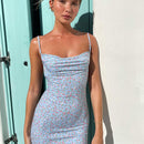 Vestido Longo Feminino Elegante com Alças Finas e Costas Abertas - Festa Y2K