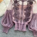 Lace Puff Long Sleeve Blouse Vintage Fashion Blouses Elegant Femme Blusas Korean Woman Tops Women Shirts Clothing Dropshipping