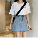 Saia Jeans Feminina Mini com Cintura Alta - Sexy Y2K Verão