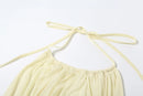 Vestido Mini Feminino Sexy com Renda e Franjas de Pérolas - Halter Costas Abertas Festa