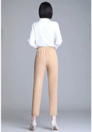White Pants Women Elastic High-waisted Haren Pants Fashion Wild Professional Suit Pants Office Ladies Trousers Black Khaki Pants