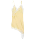 Vestido Feminino Elegante de Cetim com Renda Assimétrica - Sexy Festa Noite