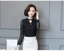 Women Lace Blouse Long Sleeve Fashion Blouses and Shirts Crochet Casual Female Clothing Plus Size Femme Tops
