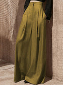 Wide Leg Pants Women Full Length High Waist Baggy Casual Solid Minimalist Pantalones De Mujer Thin Elegant Ropa Vintage Ladies