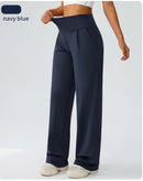 Yoga wide leg pants for women high waisted loose straight leg pants casual sports yoga pants women's outerwear
