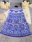 Women Skirt Long Skirts A Line Print Floral High Waist Y2k Streetwear Maxi Casual Loose Pleated Elegant Beach Party Beach 2025