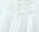 Vestido Mini Feminino Branco com Halter e Decote V - Sexy Costas Abertas Amarrão Evasê Festa Verão
