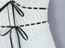 Vestido Feminino Branco com Renda Bordada e Halter - Sem Manga Costas Abertas Sexy Linha A Festa 2025