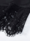 Lace Patchwork Women Blouse Long Sleeve O-neck Solid Belt Female Casual Tops Asymmetric Hem Elegant Office Ladies Streetwear