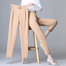 White Pants Women Elastic High-waisted Haren Pants Fashion Wild Professional Suit Pants Office Ladies Trousers Black Khaki Pants