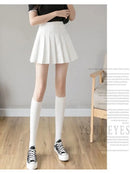 Women Pleated Skirt High Waist  A-Line Mini Skirt School Girl JK Uniform Skirt Skater Skirt Tennis Skirt White Plus Size