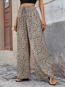 Women's Wide Leg Pants Boho Ditsy Floral Pants Elastic High Waist Loose Spring Summer Beach Vacation Casual Fashion Trousers