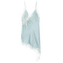 Vestido Slip Assimétrico de Renda e Cetim - Festa e Balada