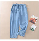 High waisted Jeans For women Summer 2026 New Elastic waisted Loose Washed harem Pants Female Thin Casual Denim Pants With pocket