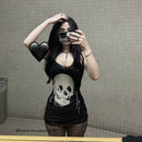Vestido Mini de Veludo com Decote V e Manga Longa - Outono Inverno Elegante