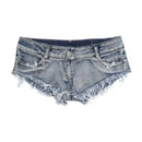 Women Summer Low Waist Denim Shorts Stretchy Short Jeans Hot Pants Sexy Triangle Design Butt Enhancer Casual Streetwear DURIKIES