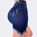 Denim Skirt Women Summer Skirts Hole High Waist Stretch Ripped Pockets Distressed Washed Hip Wrap Above Knee 2025 Streetwear