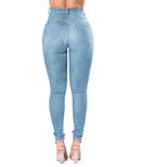 New Designer Denim Women 2025 High Waist Ripped Jeans for Women Skinny Black White Jeans Woman Elastic Slim Jean Female Femme