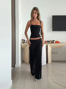 Women's Corset Tops Bandage Stripe Spaghetti Strap Crop Top Square Neck Bodycon Stretch Partywear Chic Lady Sleeveless Clubwear