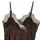 Vestido Feminino Elegante de Cetim com Renda Assimétrica - Sexy Festa Noite