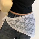 2025 HOT SALE! Y2K Women Lace Tulle Bandage Skirt Stacked Lace Half Skirt Layering Small Butt Curtain Flower Triangle Hair Scarf
