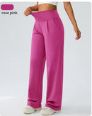 Yoga wide leg pants for women high waisted loose straight leg pants casual sports yoga pants women's outerwear