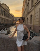 Vestido Mini Assimétrico com Babado e Estampa Floral - Verão Feminino