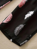 Floral Pants Spring and Summer Thin High Waist Slim Ice Silk Stretch Floral straight-leg Women's Pants