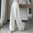 Cotton and Linen Women's Wide Leg Full Pants High Waist Summer Female Elegant Minimalism Straight Loose Trousers 2026 Autumn