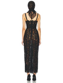 Vestido Longo Feminino com Renda e Decote Quadrado - Elegante Festa Noite