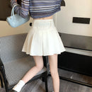 Pleated Mini Skirts Women High Waisted Aesthetic Preppy All-match Summer Kawaii Clothes Cute Korean Fashion Мини Юбки Girls Pure