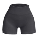 High-waisted Yoga Pant For Women, Designed To Lift And Shape, Tight-fitting With Solid Color And Ribbed Texture, Sports  Shorts