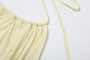 Vestido Mini Feminino Sexy com Renda e Franjas de Pérolas - Halter Costas Abertas Festa
