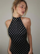 Vestido Mini Feminino com Bandagem e Patchwork Contrastante - Sexy Cintura Alta Verão