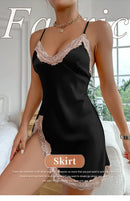Vestido Mini Feminino Sexy com Renda e Alças Finas - Assimétrico Costas Abertas Festa