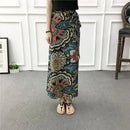 Summer Beach Floral Skirt for Women Cotton High Waist Wrap Maxi Skirt Long with Side Slit & Tie Detail Boho Style Design